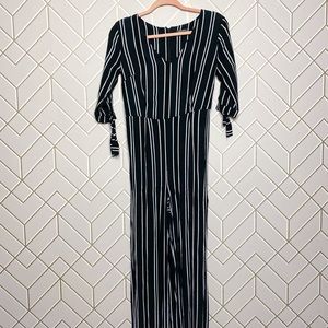 Wild Fable Jumpsuit Black Striped Medium